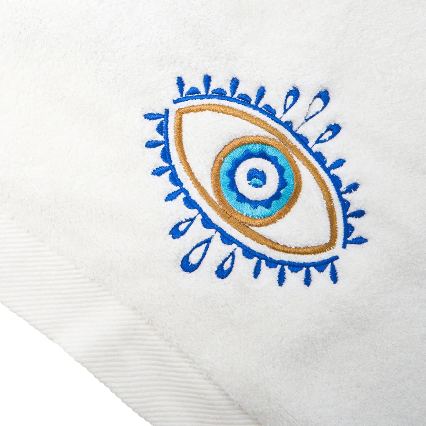 Serviette à main brodée yeux
