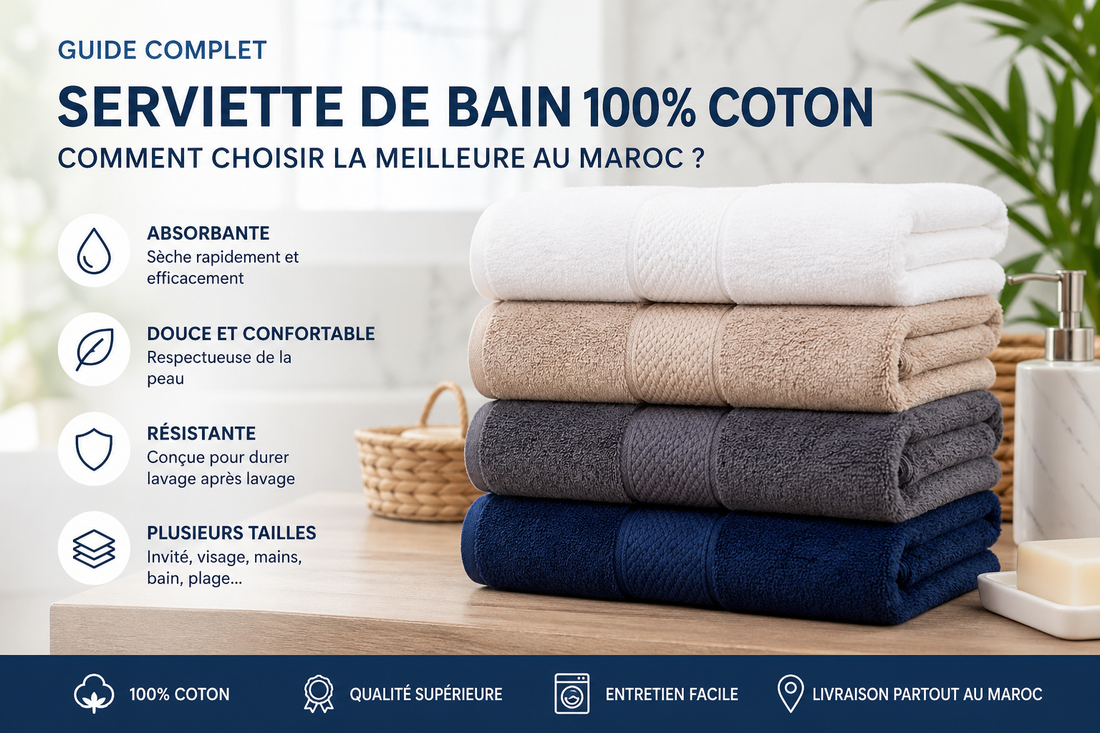 Serviette de bain luxe 100% coton : comment choisir une qualité hôtel au Maroc ?
