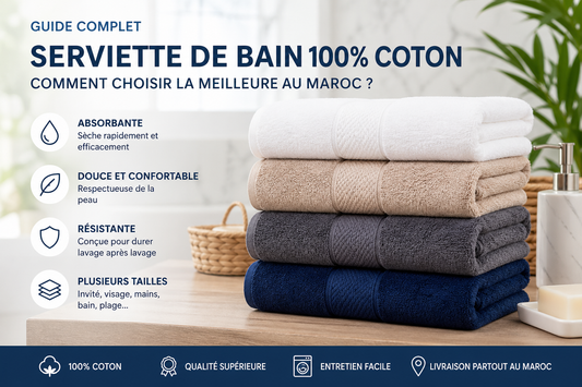 Serviette de bain luxe 100% coton : comment choisir une qualité hôtel au Maroc ?