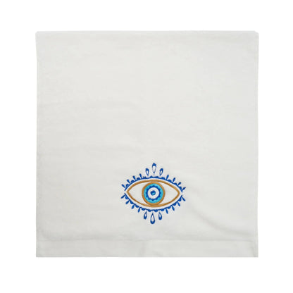 Serviette à main brodée yeux