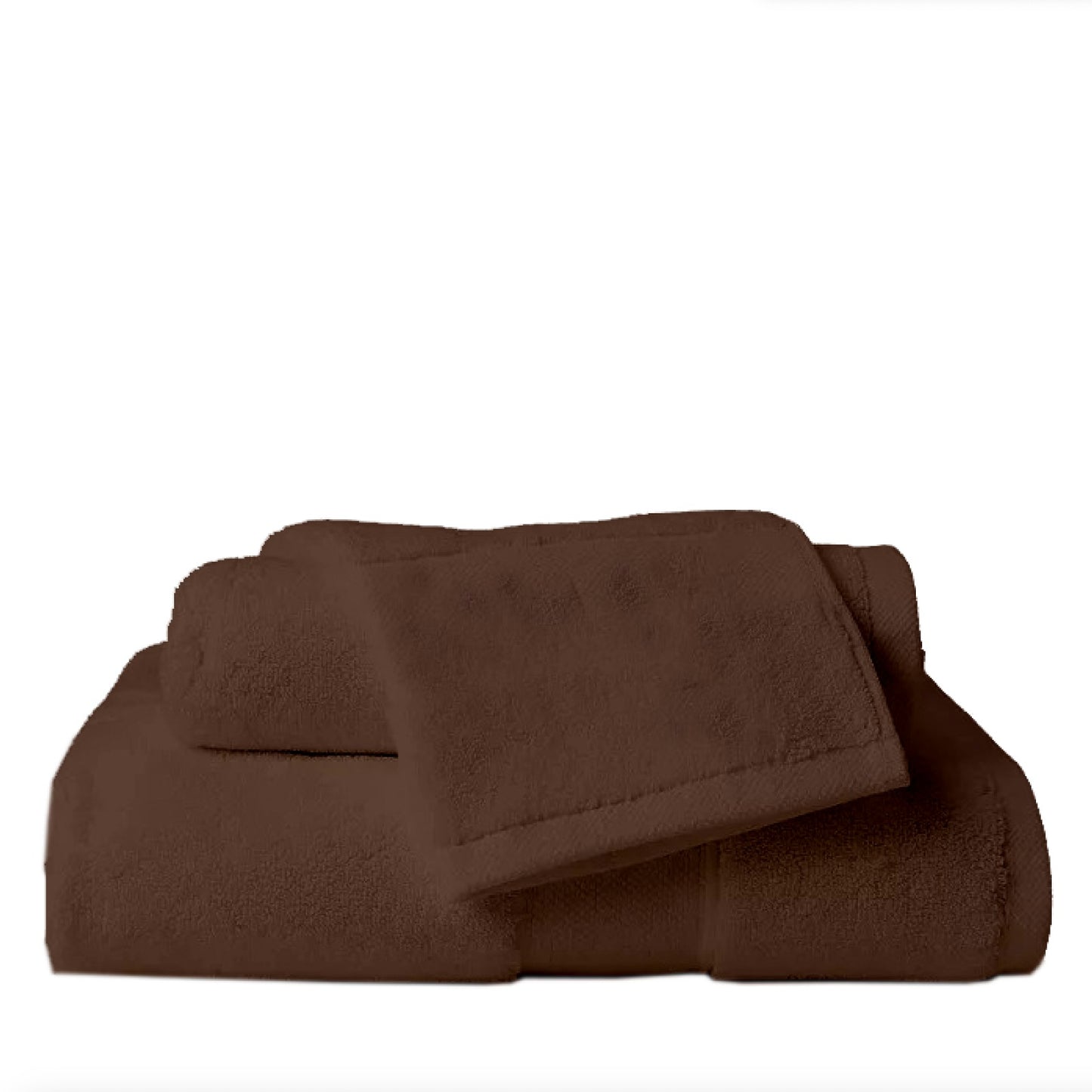 Serviette 100% coton posée sur un lavabo, évoquant une ambiance spa et bien-être.
